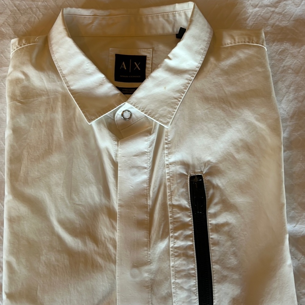 Armani Exchange XL white shirt with short sleeve . Excellent condition